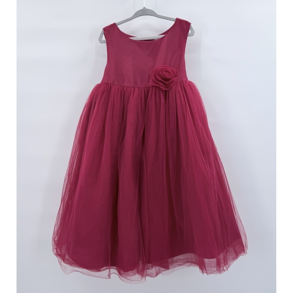 Heirlooms Polly Flinders Girls 5T Holiday Red Tulle Satin Party Dress Layered